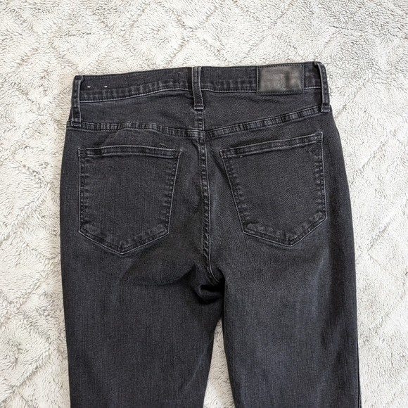 Madewell 10" High Rise Skinny Jeans Women's 27 Black Frayed Hem Button Fly - Picture 5 of 8